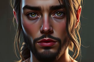 create realistic digital portrait illustration
