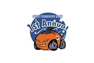 design unique great pumpkin race logo