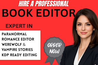 edit your paranormal romance novel, werewolf, vampire for kdp
