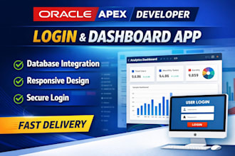 build oracle apex web app with login, dashboard and database