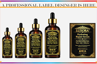 design premium food, cosmetic, skincare, bottle and jar labels design