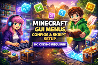 create minecraft gui menus, configs or skript systems