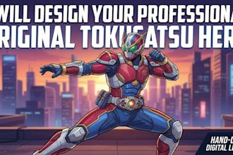 design a custom tokusatsu or kamen rider style hero character