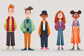 draw a vector character, cartoon character
