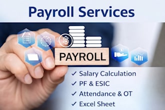 do payroll, salary calculation, pf and esic work