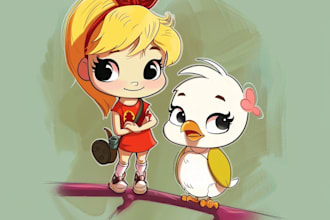 design cute, simple, funny cartoon