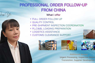 be your professional order follow up agent from china