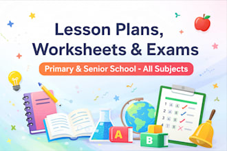 create professional lesson plans, exams and worksheets for primary school