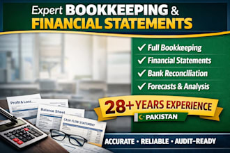 prepare financial statements, balance sheet, pnl, cash flow,