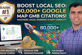 rank your gmb top 3 pack on google maps with 80k citations