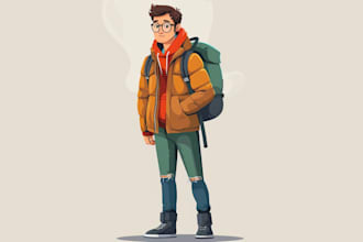 flat vector character illustration for anything