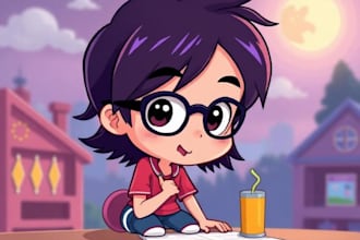 draw a full cartoon illustration