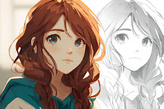 draw anime illustration art, oc character