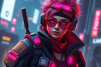 design cyberpunk character, original character