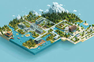 create 2d isometric illustration or map