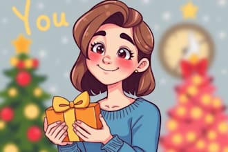 do a cartoon portrait of you, perfect gift