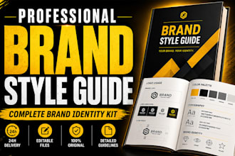 brand logo design and branding kit with brand identity guide and brand book
