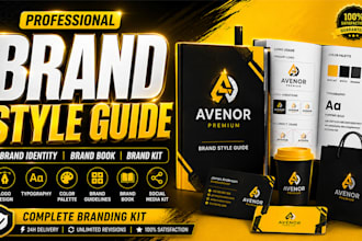 brand logo design and branding kit with brand identity guide and brand book
