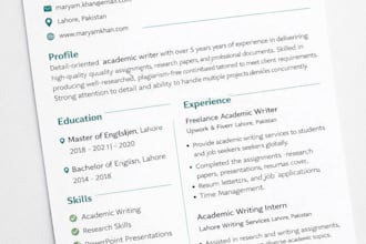 design a professional CV or resume