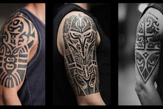 create a profesional tribal tattoo design