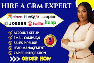 setup hubspot crm jobber cloze zapier integration twilio keap automation