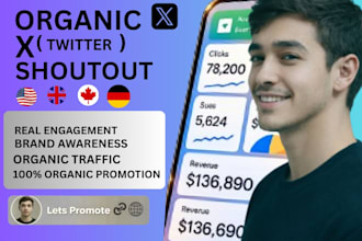 twitter x promotion and shoutout for website crypto youtube to USA UK audience