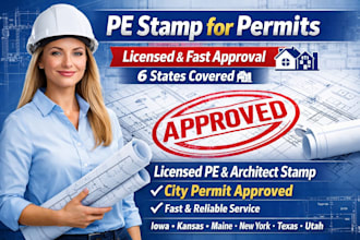 licensed engineer, architect stamp for iowa kansas maine new york texas and utah