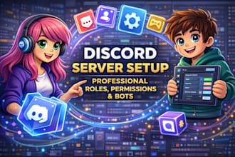 setup discord server roles, perms, channels professionally