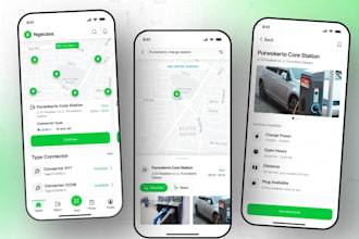 develop powerbank app, electric vehicle charging app, tracking app, ridesharing