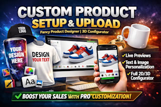 setup and upload products with fancy product designer, 3d product configurator