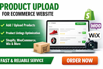 do product upload, sync product on ecommerce store shopify woocommerce amazon