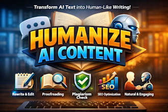 humanize ai content and proofread and plagiarism check