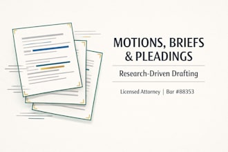 draft legal motions petitions briefs and pleadings for pro se court