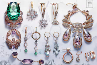 create fashion jewelry design sketch and illustration