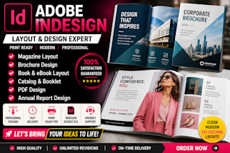adobe indesign layout, brochure design, indesign magazine layout book pdf design