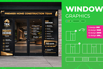 design creative shopfront or storefront window graphics