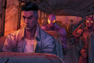 create comic book, illustrations any style