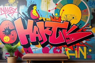 create custom graffiti art designs murals and wall arts