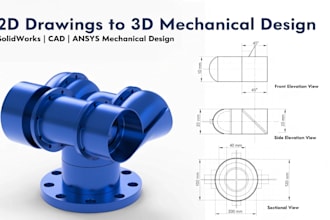 create 2d drawings and 3d mechanical design in solidworks, cad, ansys