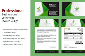 design business card, letterhead and invoice