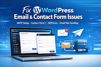 fix wordpress email issue, contact form, SMTP, wpforms, contact form 7