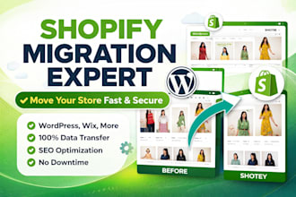 migrate your business ecommerce store to shopify website with seo optimization