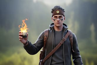 create a 3d avatar and custom word modeling design