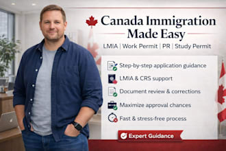 assist with lmia, work permit, PR, study permit applications for country choices