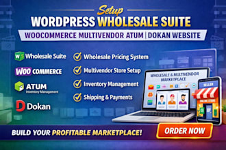 setup wordpress wholesale suite woocommerce multivendor atum dokan website