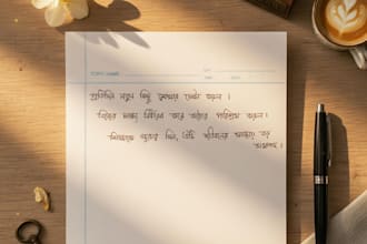 write neat handwritten notes and letter