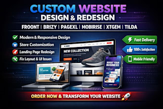 customize froont brizy pagexl website store mobirise xtgem tilda redesign