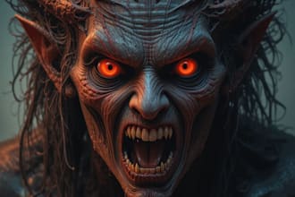 draw horror dark art character creature illustration cover