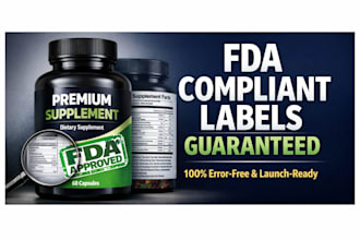 review supplement label, fda label and nutrition facts for compliance