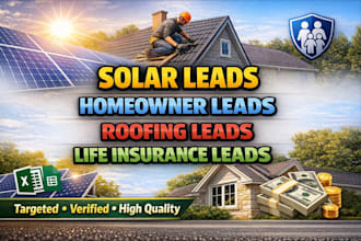 generate a verified new home owners leads solar leads roofing leads mortgage